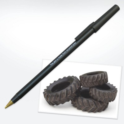 GREEN & GOOD RECYCLED TYRE PEN in Black