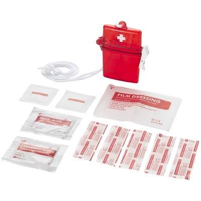 11 PIECE FIRST AID K in Red
