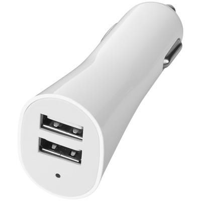 DUAL CAR ADAPTER in White Solid
