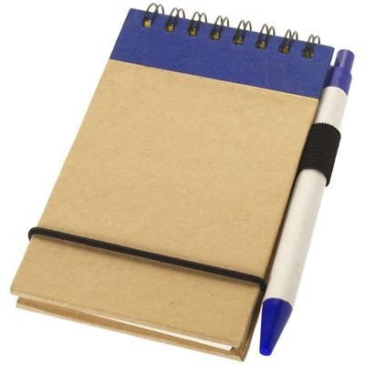 ZUSE JOTTER with Pen in Blue Recycled Paper Jotter Contains 40 LinedxSheet of Recycled Paper & Inc