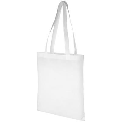 ZEUS CONVENTION SHOPPER TOTE BAG in White Solid