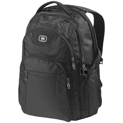 CURB 17 INCH LAPTOP BACKPACK RUCKSACK in Black Solid