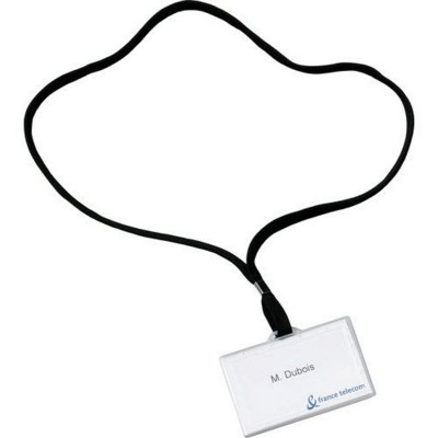 NAME CARD HOLDER BADGE with Lanyard in Clear Transparent