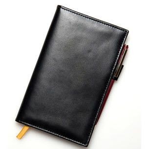 DELUXE WINDSOR LEATHER POCKET DIARY NOTEBOOK WALLET with Comb Bound Insert