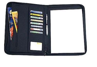 A4 ZIP AROUND CONFERENCE FOLDER in Black