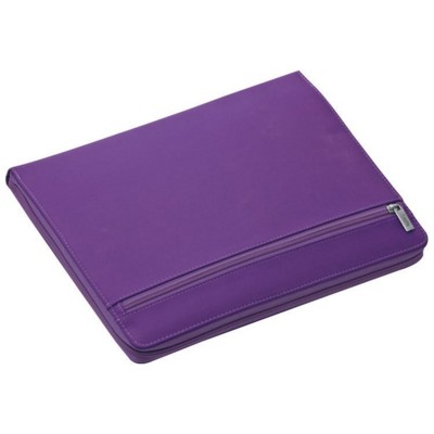 A4 NYLON CONFERENCE FOLDER WRITING CASE with Zipper in Violet