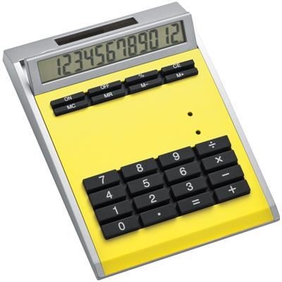 CRISMA SMALL OWN DESIGN CALCULATOR with Insert in Yellow