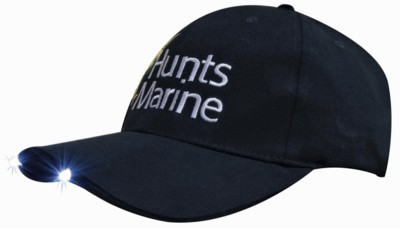 BRUSHED HEAVY COTTON BASEBALL CAP with LED Lights in Peak