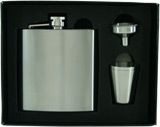 HIP FLASK GIFT SET in Silver