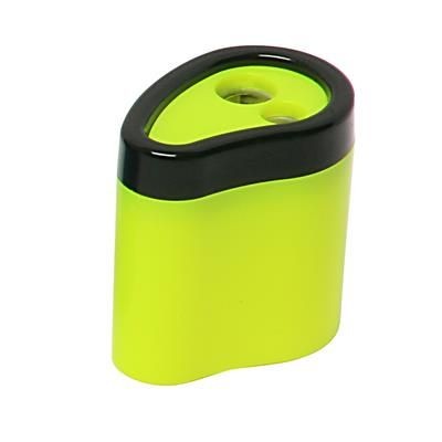 NEON FLUORESCENT 2 HOLE SHARPENER in Solid Yellow