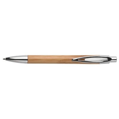 BAMBOO PUSH BUTTON PEN with Silver Fittings