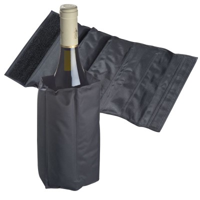 WINE BOTTLE COOLER with Cooling Pads in Black