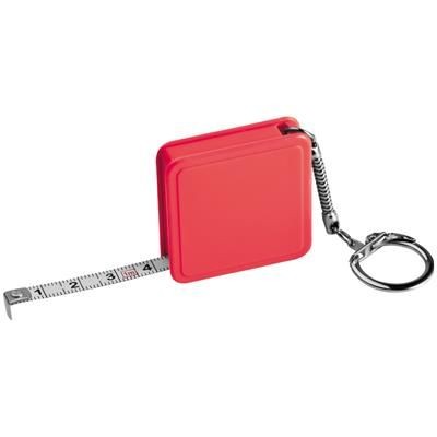 1 METER STEEL MEASURING TAPE with Keyring Chain in Red