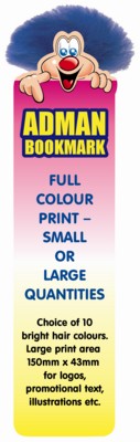 BOOKMARK ADMAN BUG CHARACTER with Full Colour Print