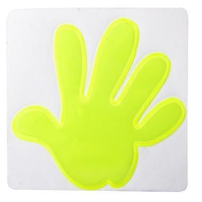 HAND SHAPE REFLECTIVE STICKER in Yellow