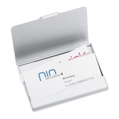 ALUMINIUM SILVER METAL BUSINESS CARD OR CREDIT CARD HOLDER CASE