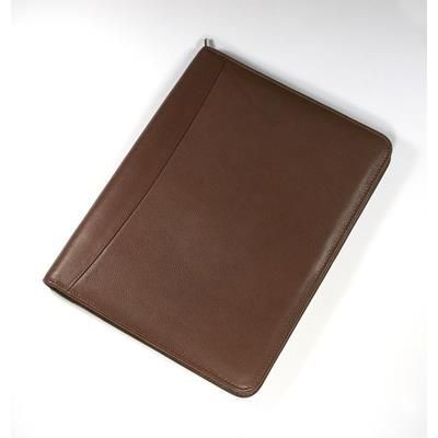 MELBOURNE NAPPA LEATHER A4 ZIP CONFERENCE FOLDER in Brown