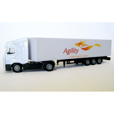 ARTICULATED TRUCK AND TRAILER MODEL in White