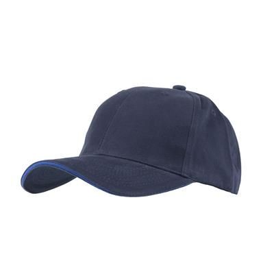 FULLY COVERED 6 PANEL BASEBALL CAP in Navy Blue & Royal Blue