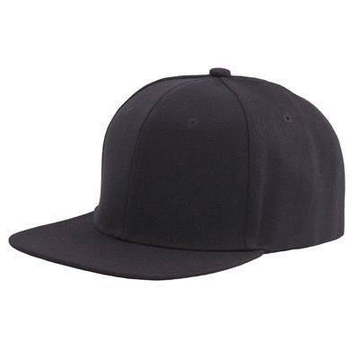 100% ACRYLIC SNAPBACK BASEBALL CAP in Black