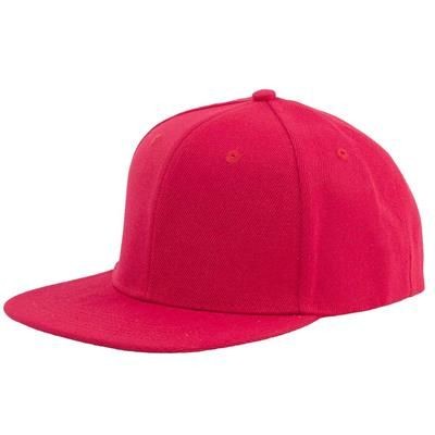 100% ACRYLIC SNAPBACK BASEBALL CAP in Red