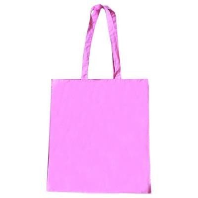 5OZ PINK COTTON SHOPPER TOTE BAG in Pink with Long Handles