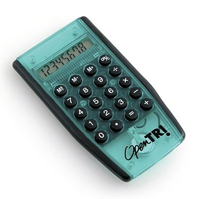 POCKET CALCULATOR with Rubber Grip in Green
