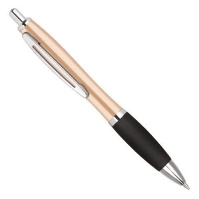 CONTOUR METAL BALL PEN in Gold with Black Grip
