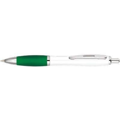 CONTOUR ECO BALL PEN in White with Green Grip
