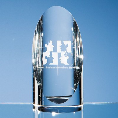 14CM OPTICAL CRYSTAL GLASS CYLINDER AWARD
