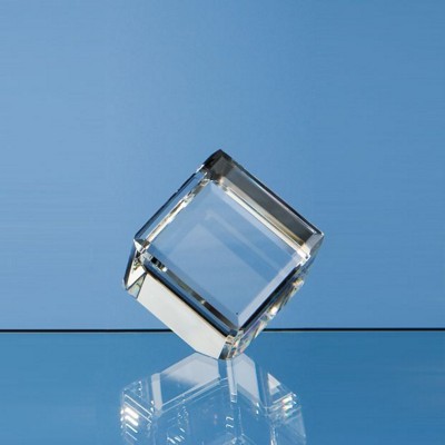 5CM OPTICAL GLASS BEVEL EDGED CUBE
