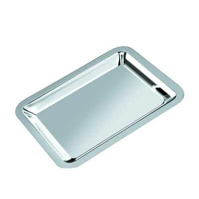 LARGE METAL SERVING TRAY in Silver