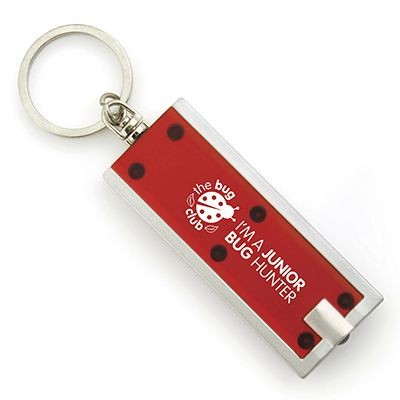 FLAT PLASTIC LED KEYRING TORCH LIGHT in Red