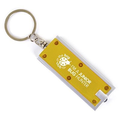 FLAT PLASTIC LED KEYRING TORCH LIGHT in Yellow