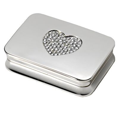 HEART METAL PILL BOX in Silver