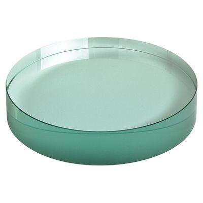 ROUND PAPERWEIGHT in Green Glass