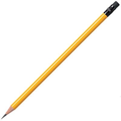 WOOD PENCIL in Yellow with Black Eraser