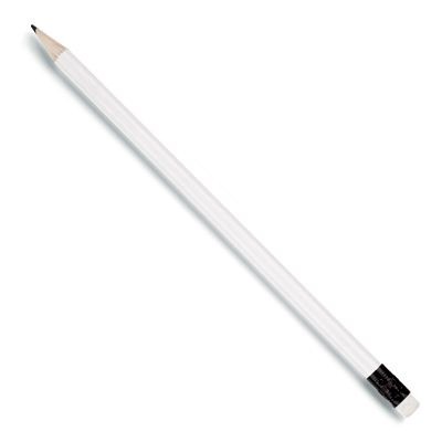 WOOD PENCIL in White with White Eraser