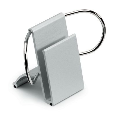 METAL DESK PAPER AND BUSINESS CARD HOLDER in Silver