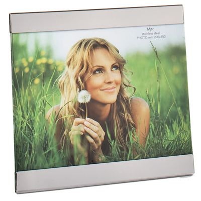 PHOTO FRAME in Silver Stainless Steel Metal