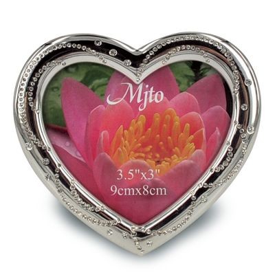 METAL HEART SHAPE PHOTO FRAME with Crystals