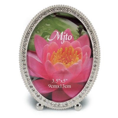 METAL OVAL PHOTO FRAME with Crystals