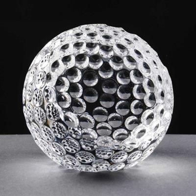 80MM CRYSTAL GOLF BALL AWARD with Sloping Flat Face