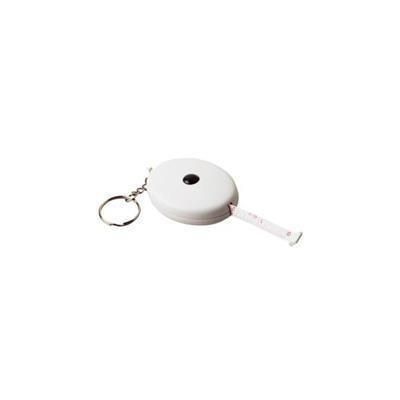 ROUND TWISTER TAPE MEASURE KEYRING in White