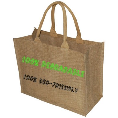 FULLY DEGRADABLE TATTON JUTE CARRIER BAG with Degradable Lining