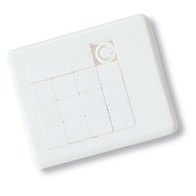 PLASTIC SLIDING PUZZLE TRAY GAME in White