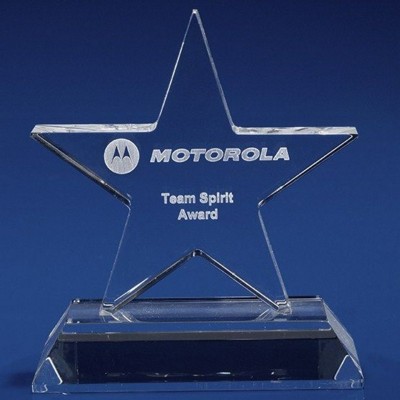 CRYSTAL GLASS STARLIGHT PAPERWEIGHT OR AWARD
