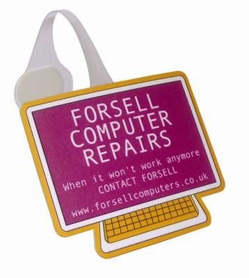 COMPUTER SHAPE MESSAGE DISPLAY SHELF WOBBLER with Full Colour Print