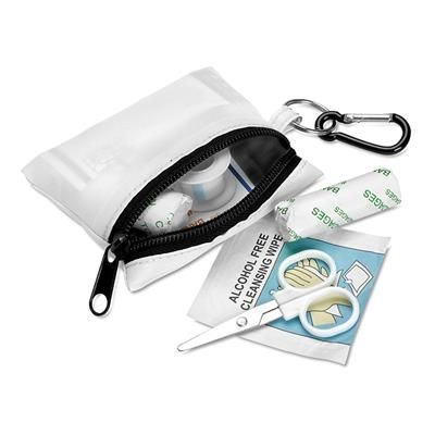 FIRST AID KIT with Carabiner in White