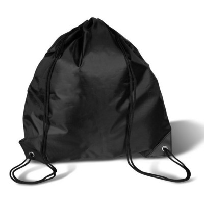 DRAWSTRING BACKPACK RUCKSACK with Cord in Black